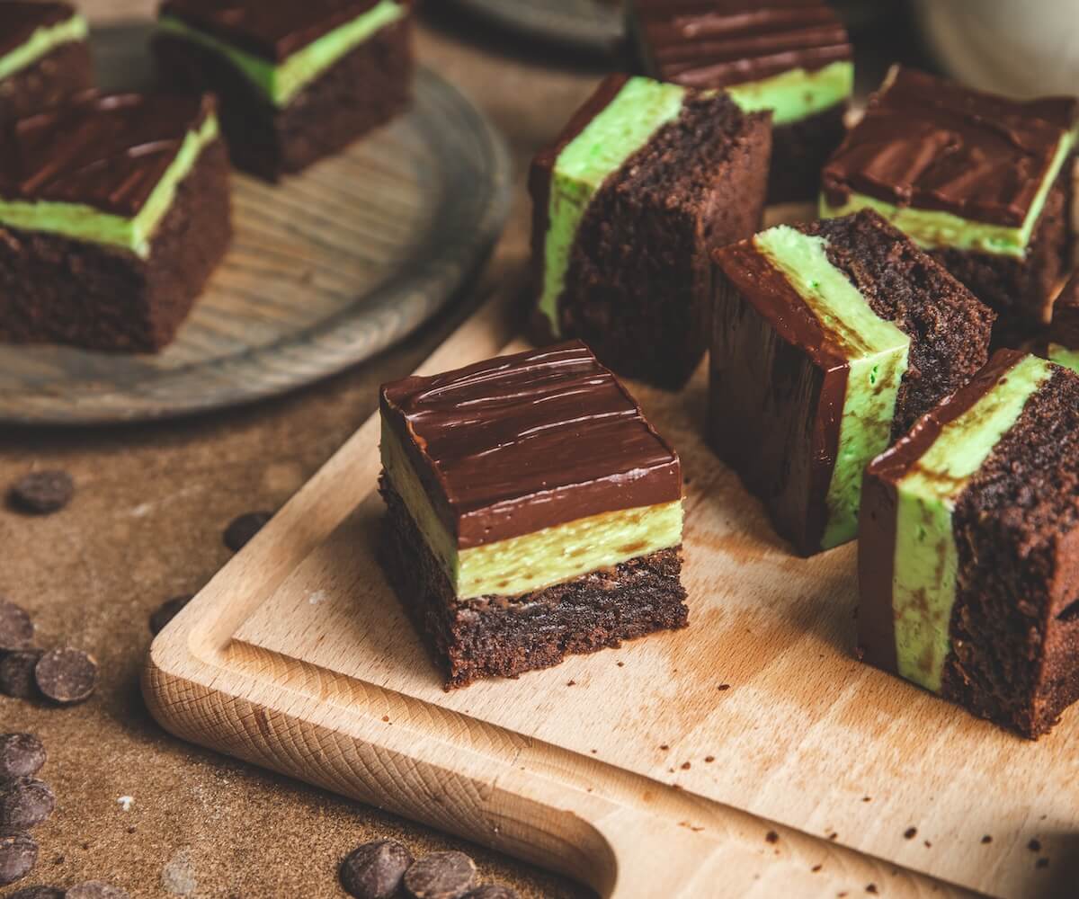 Layered Mint Chocolate Brownies